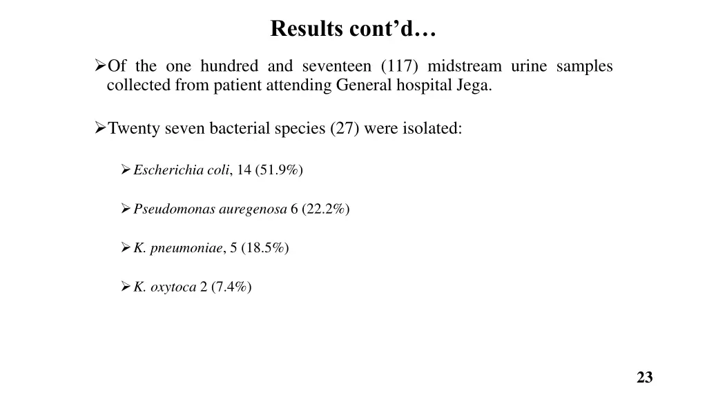results cont d