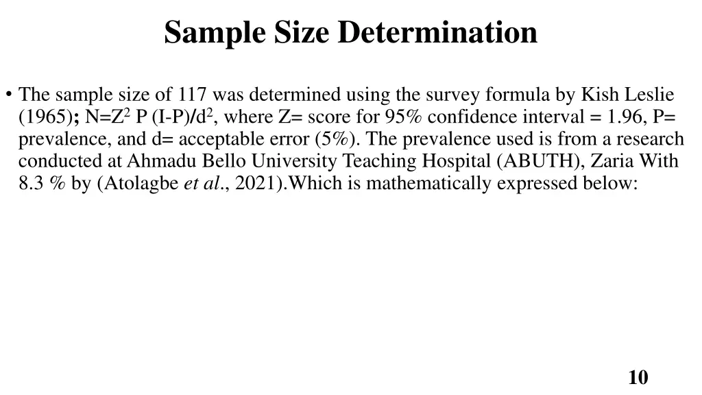 sample size determination