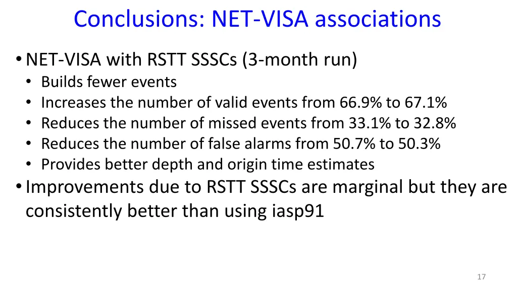 conclusions net visa associations