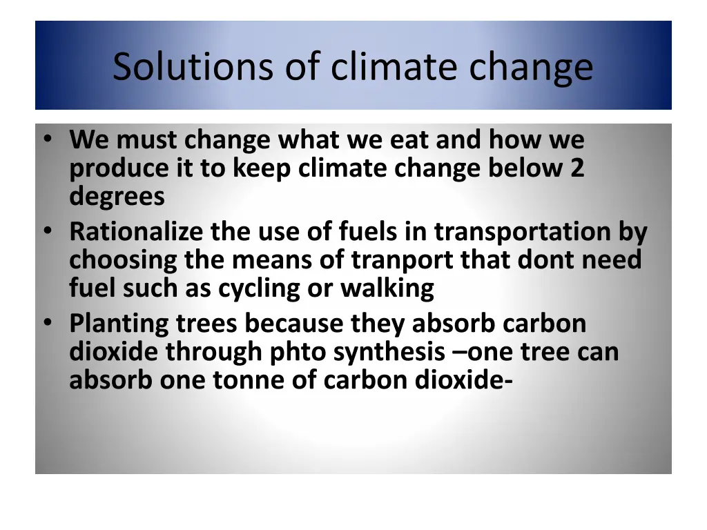 solutions of climate change