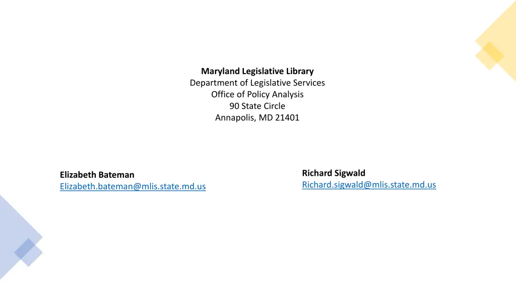 maryland legislative library department