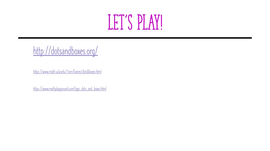 let s play 1