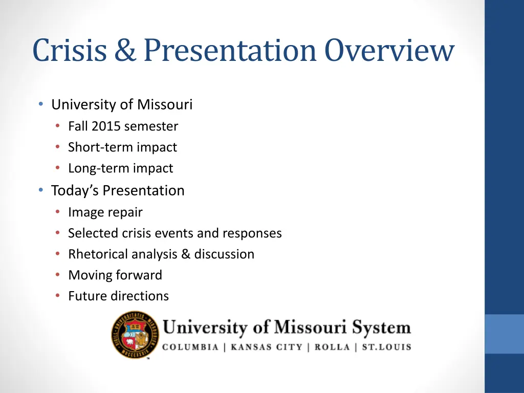 crisis presentation overview
