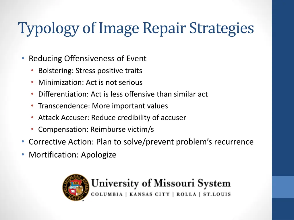 typology of image repair strategies 1