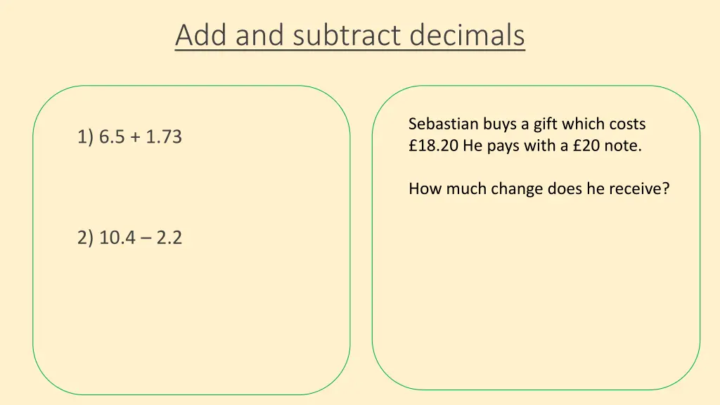 add and subtract decimals