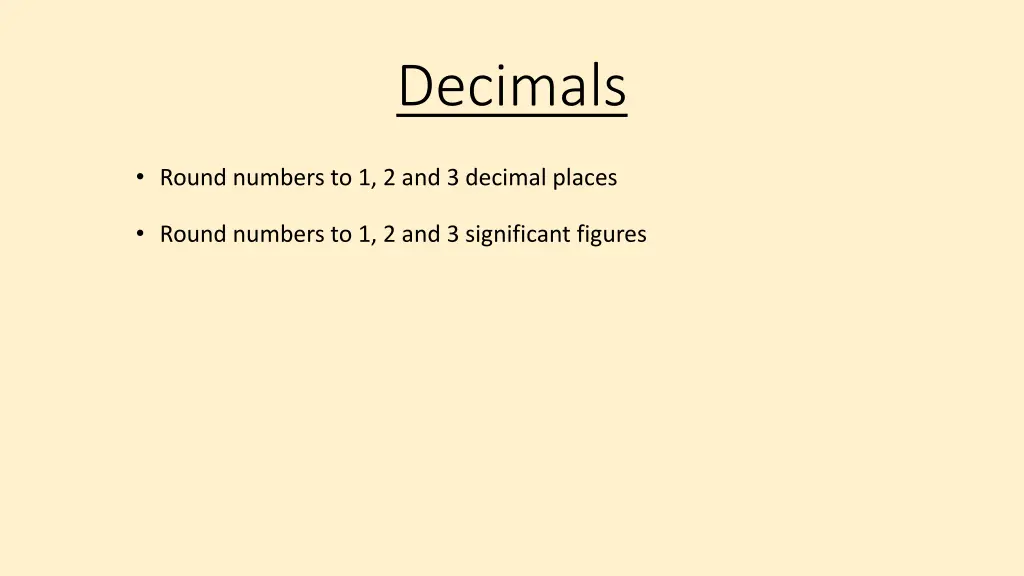 decimals