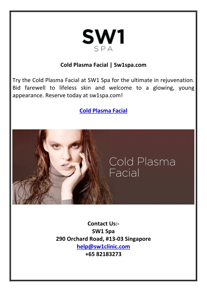 cold plasma facial sw1spa com