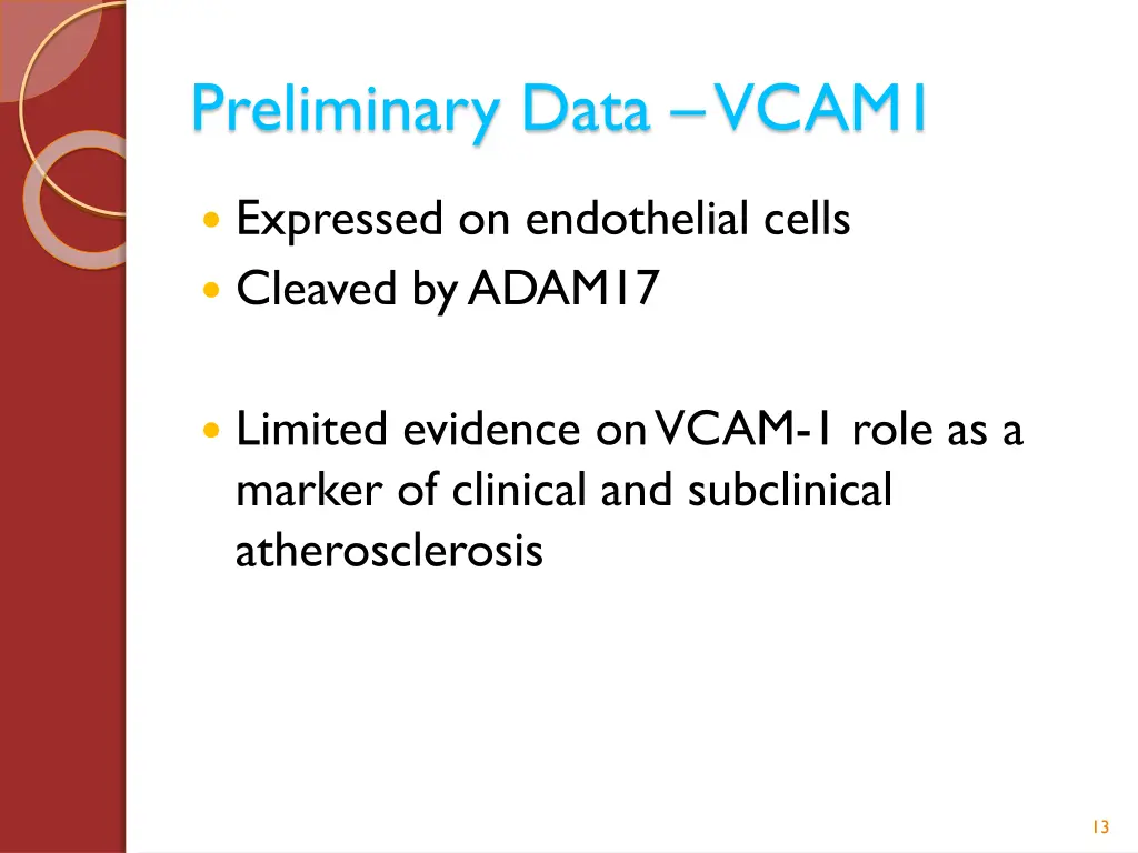 preliminary data vcam1