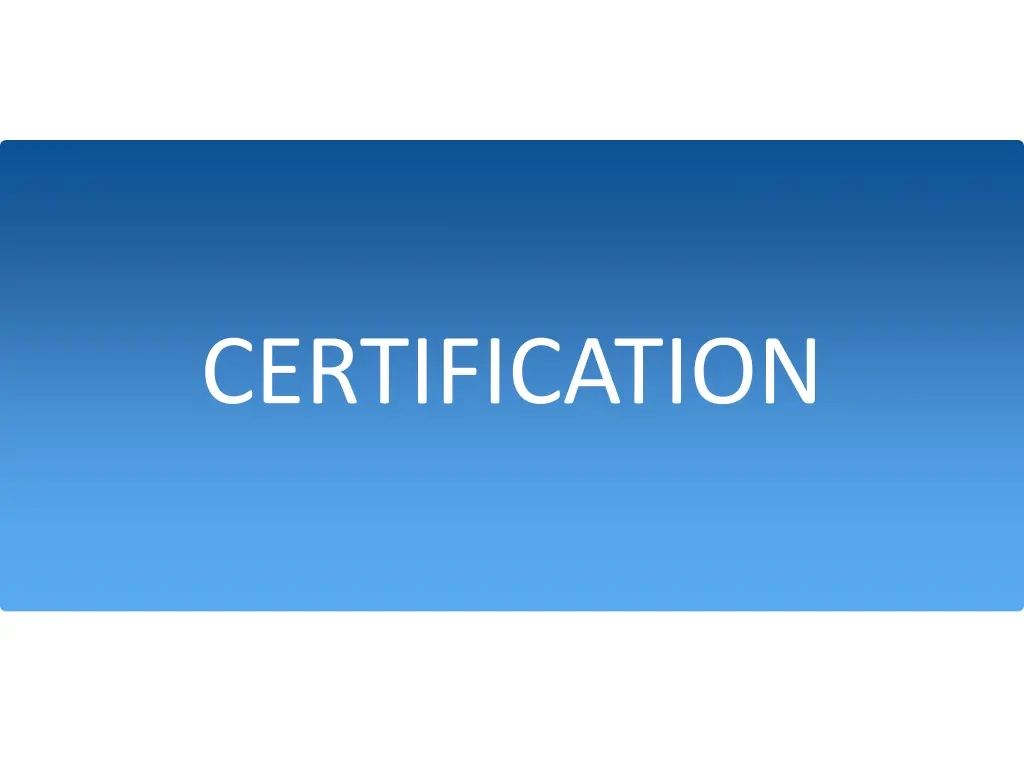 certification