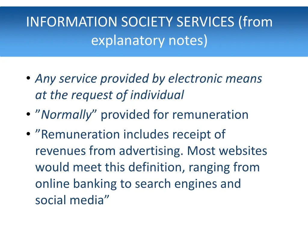 information society services from explanatory