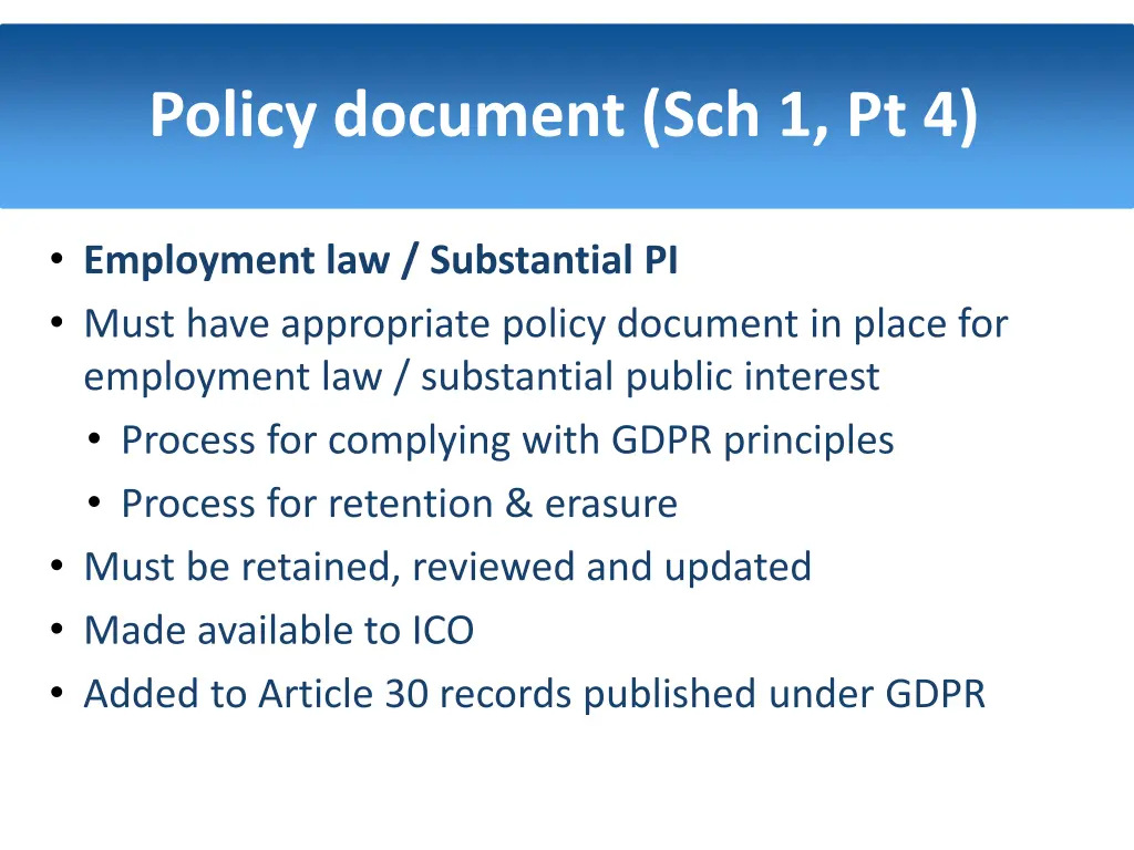 policy document sch 1 pt 4