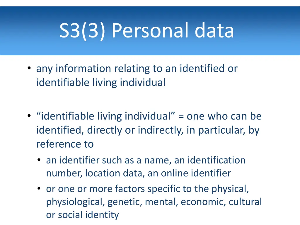 s3 3 personal data