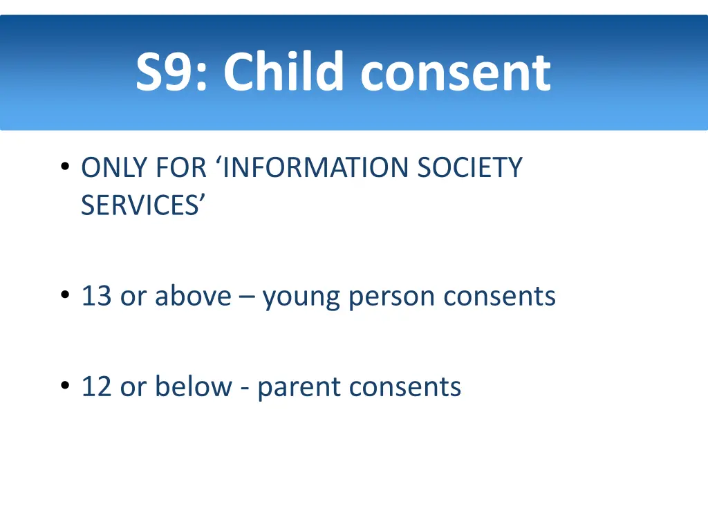 s9 child consent