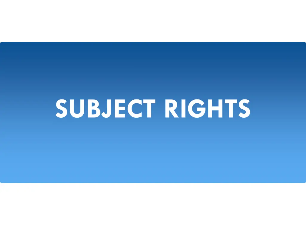 subject rights