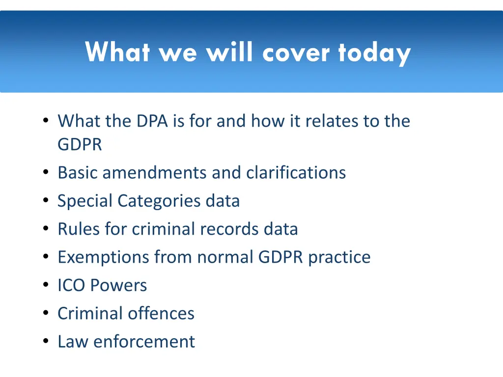 what we will cover today