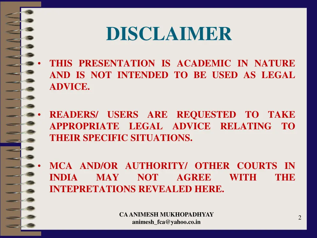 disclaimer