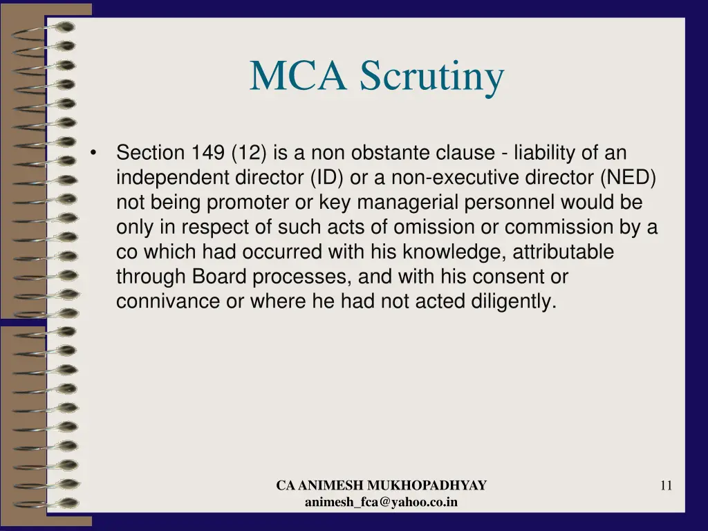 mca scrutiny 2