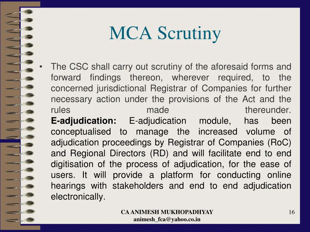 mca scrutiny 7