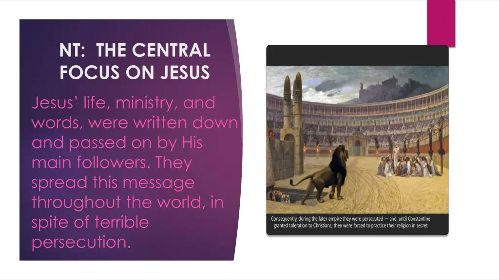 nt the central focus on jesus