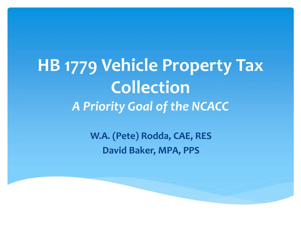 hb 1779 vehicle property tax collection