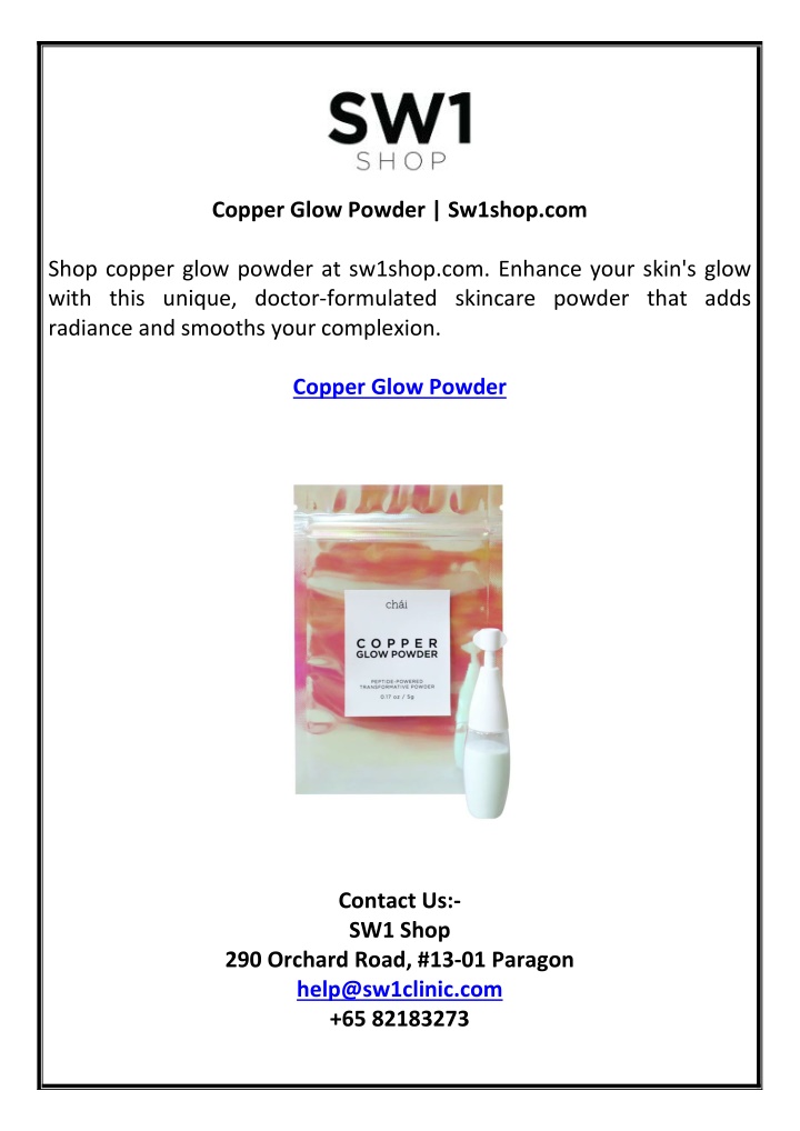 copper glow powder sw1shop com