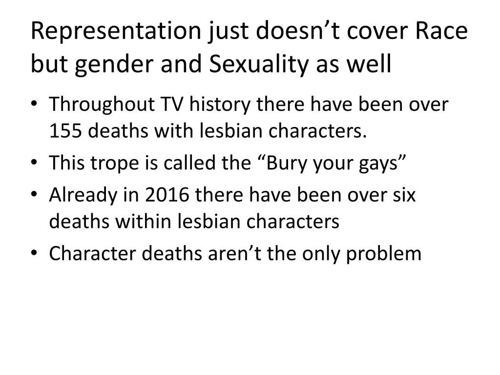 representation just doesn t cover race but gender