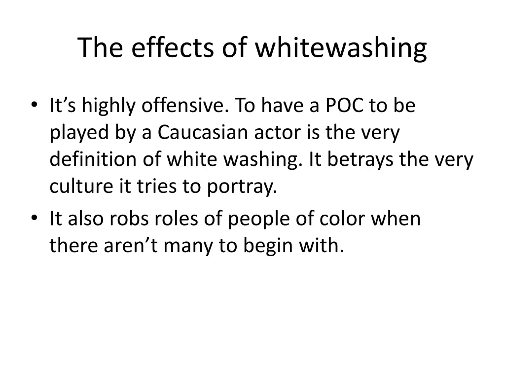 the effects of whitewashing