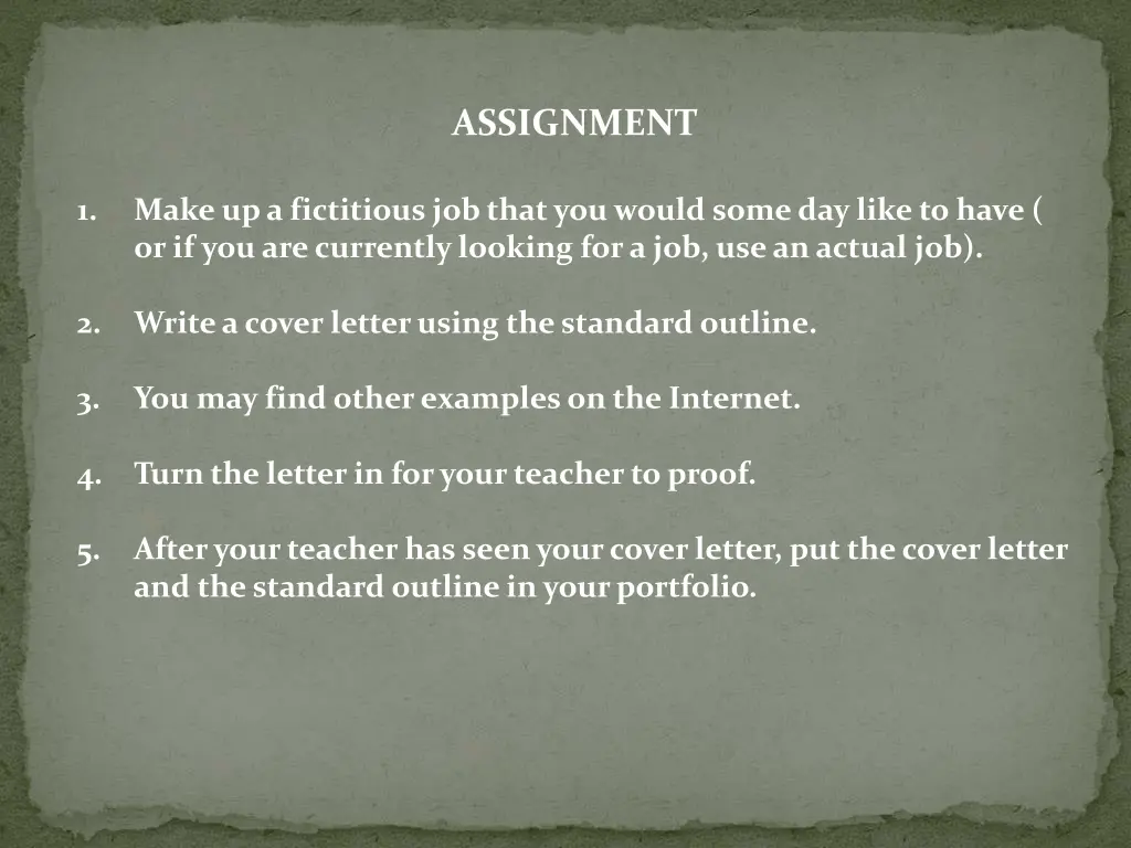 assignment
