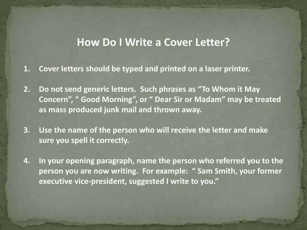 how do i write a cover letter