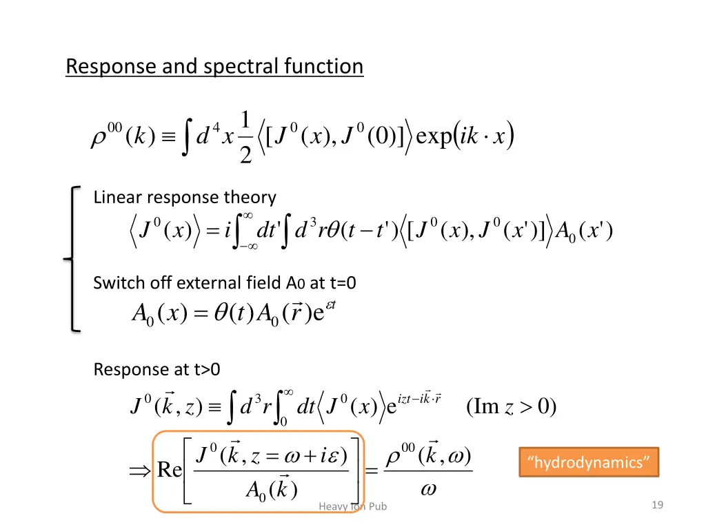 response and spectral function