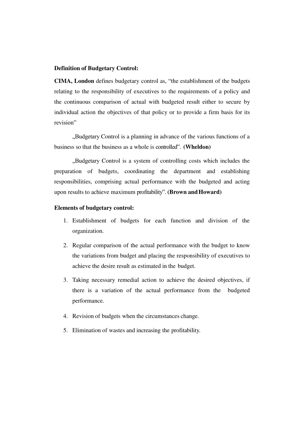 definition of budgetary control