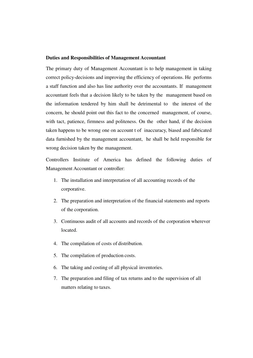 duties and responsibilities