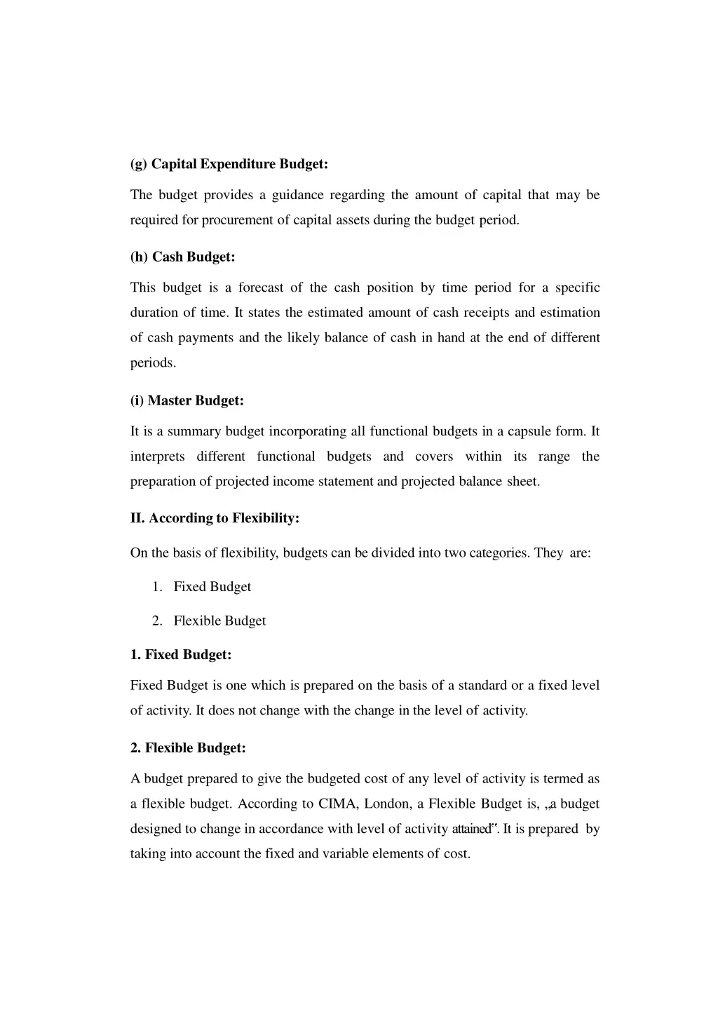 g capital expenditure budget