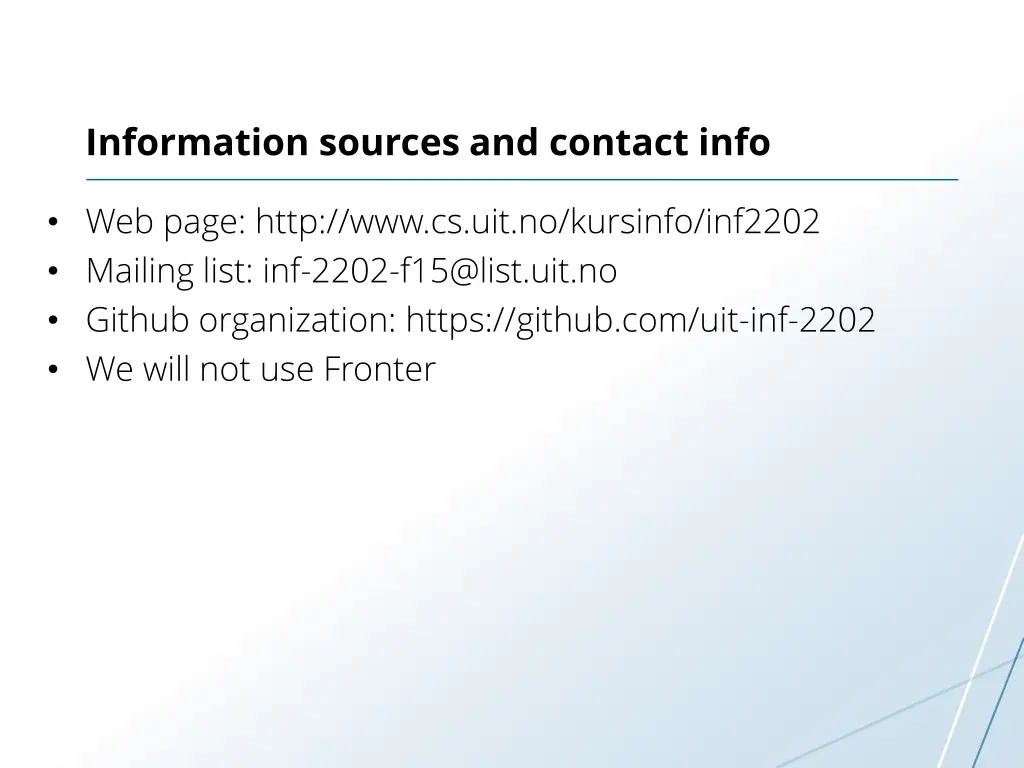 information sources and contact info