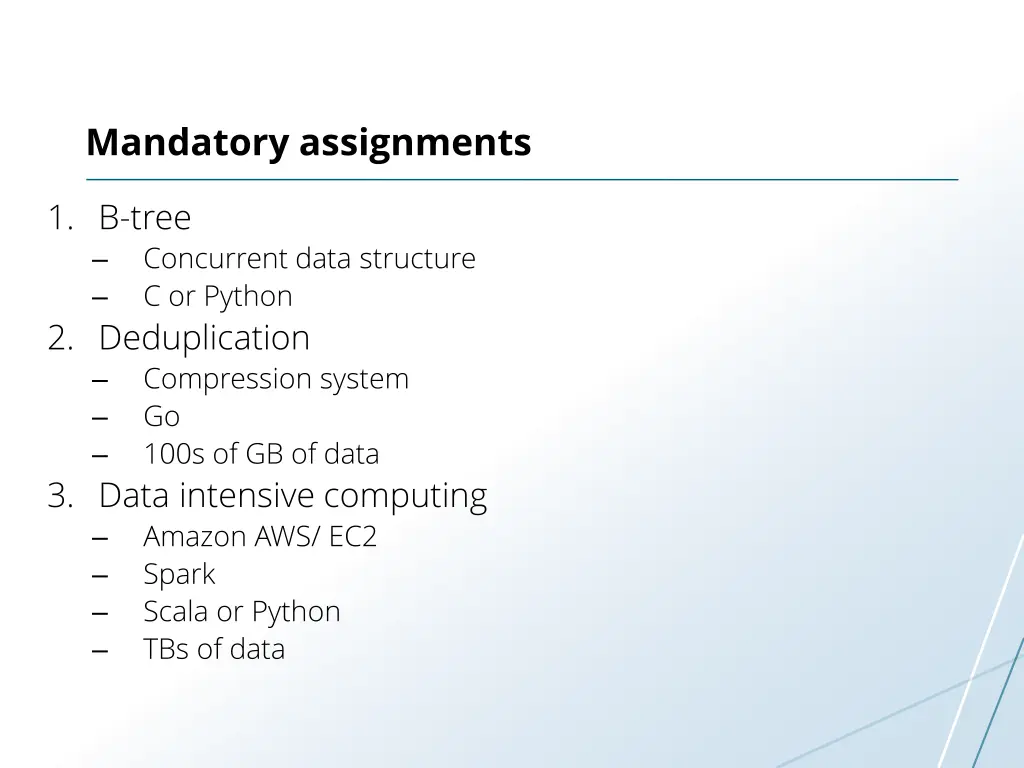 mandatory assignments