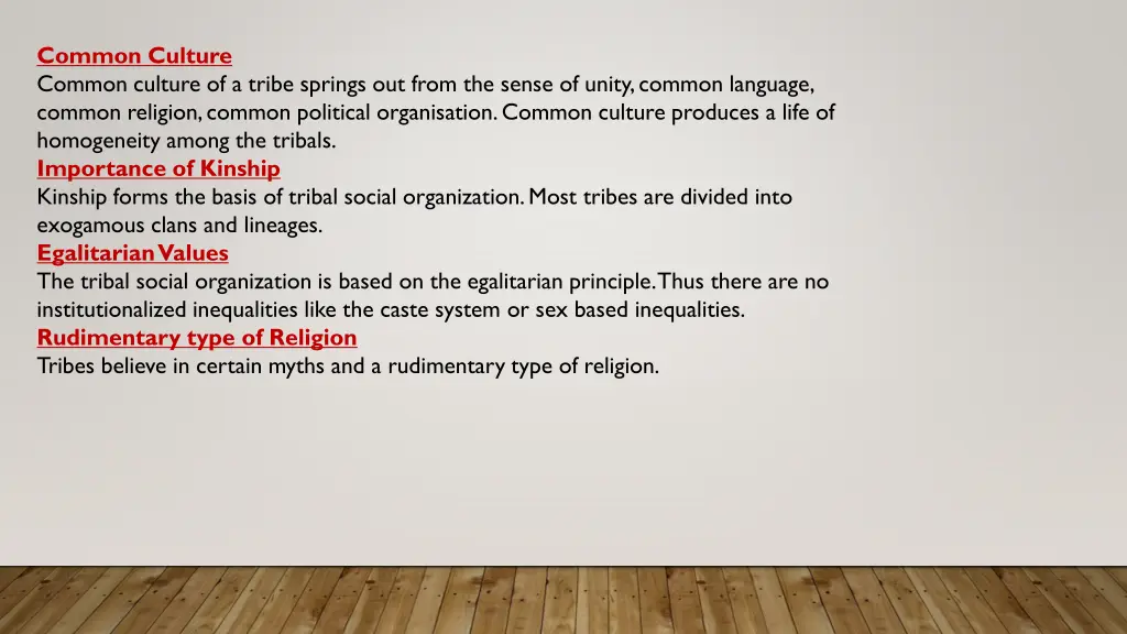 common culture common culture of a tribe springs