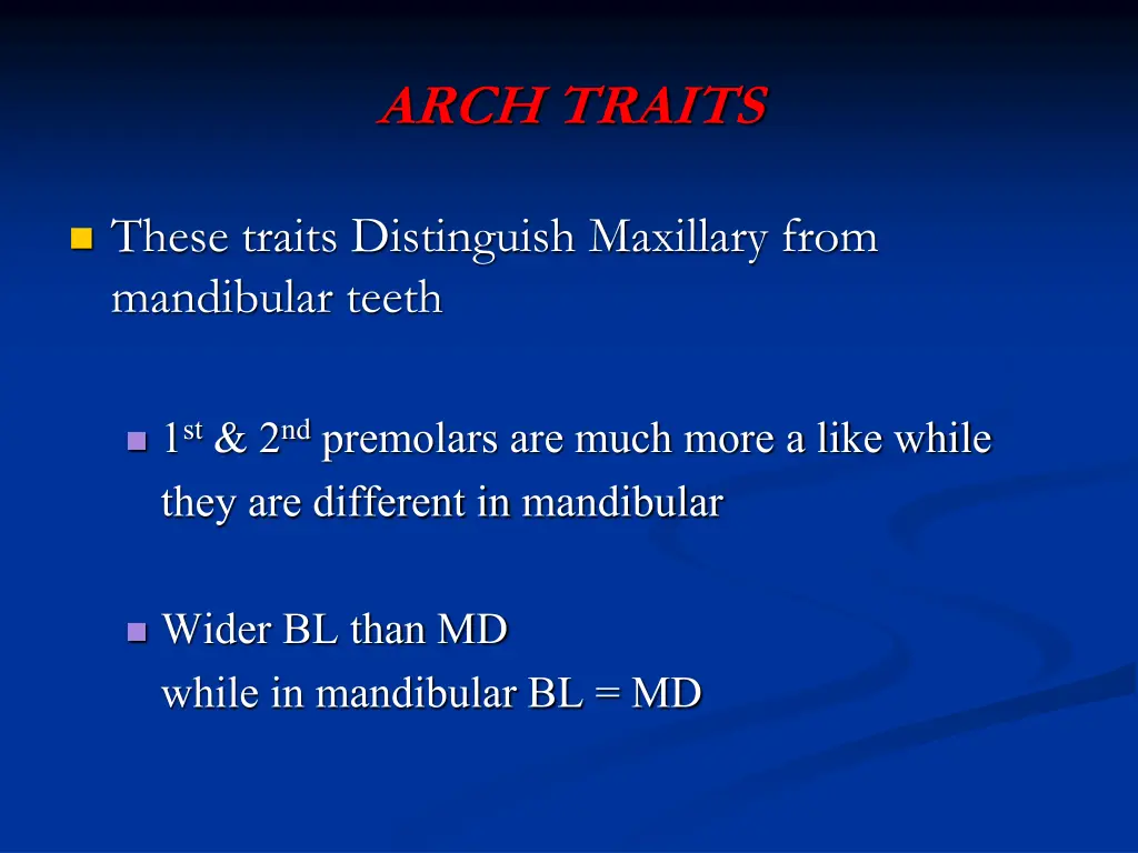 arch traits