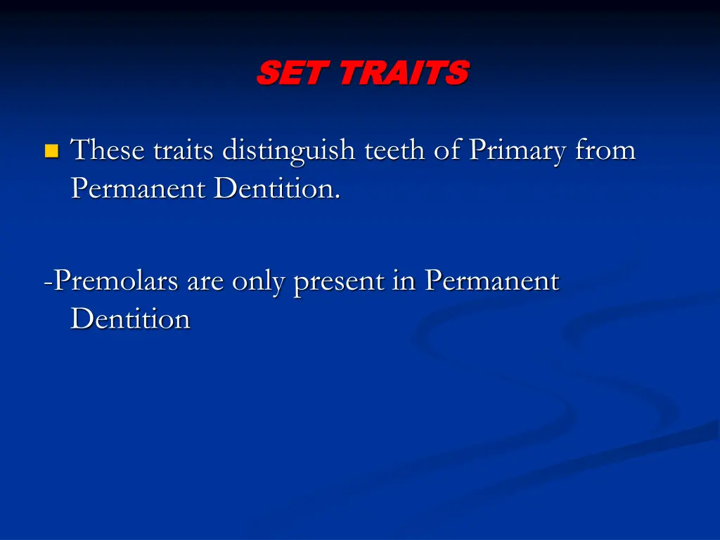 set traits set traits