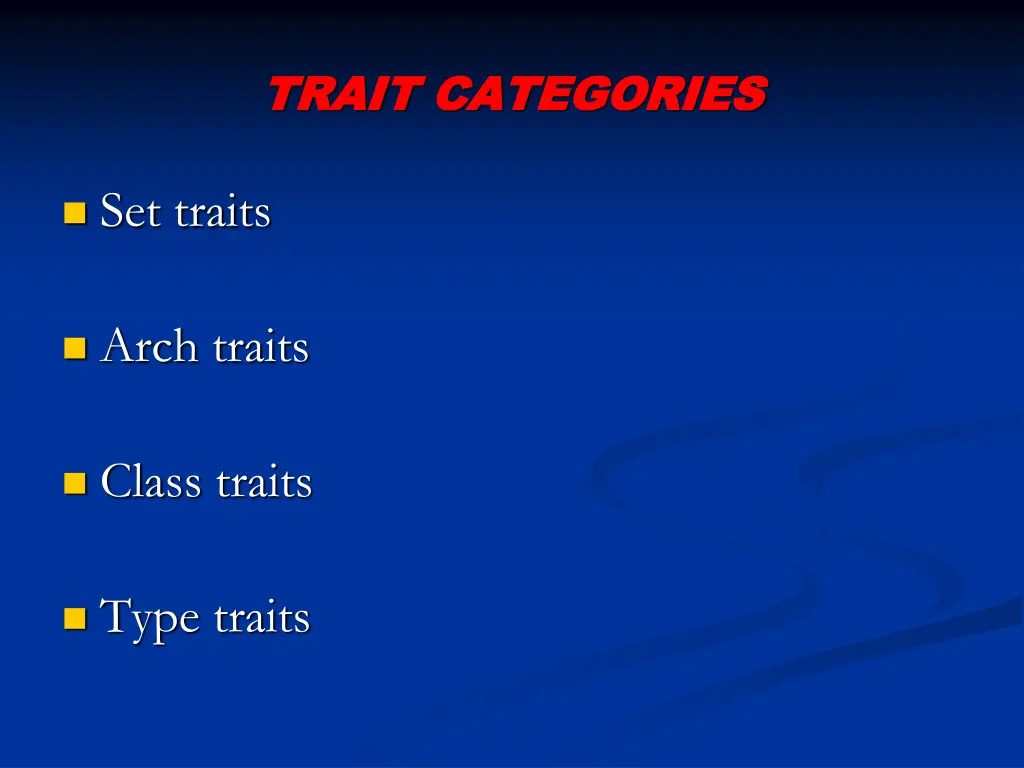 trait categories trait categories