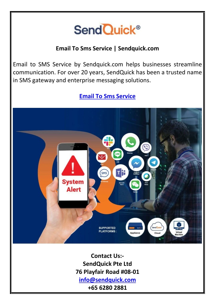 email to sms service sendquick com