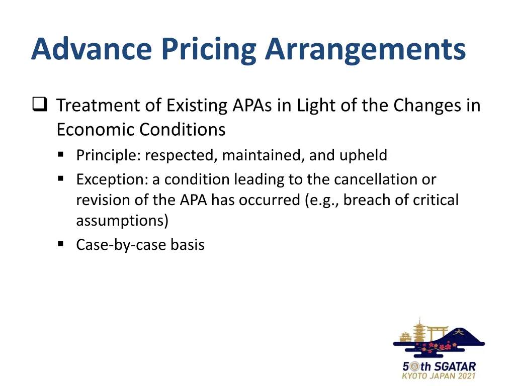 advance pricing arrangements