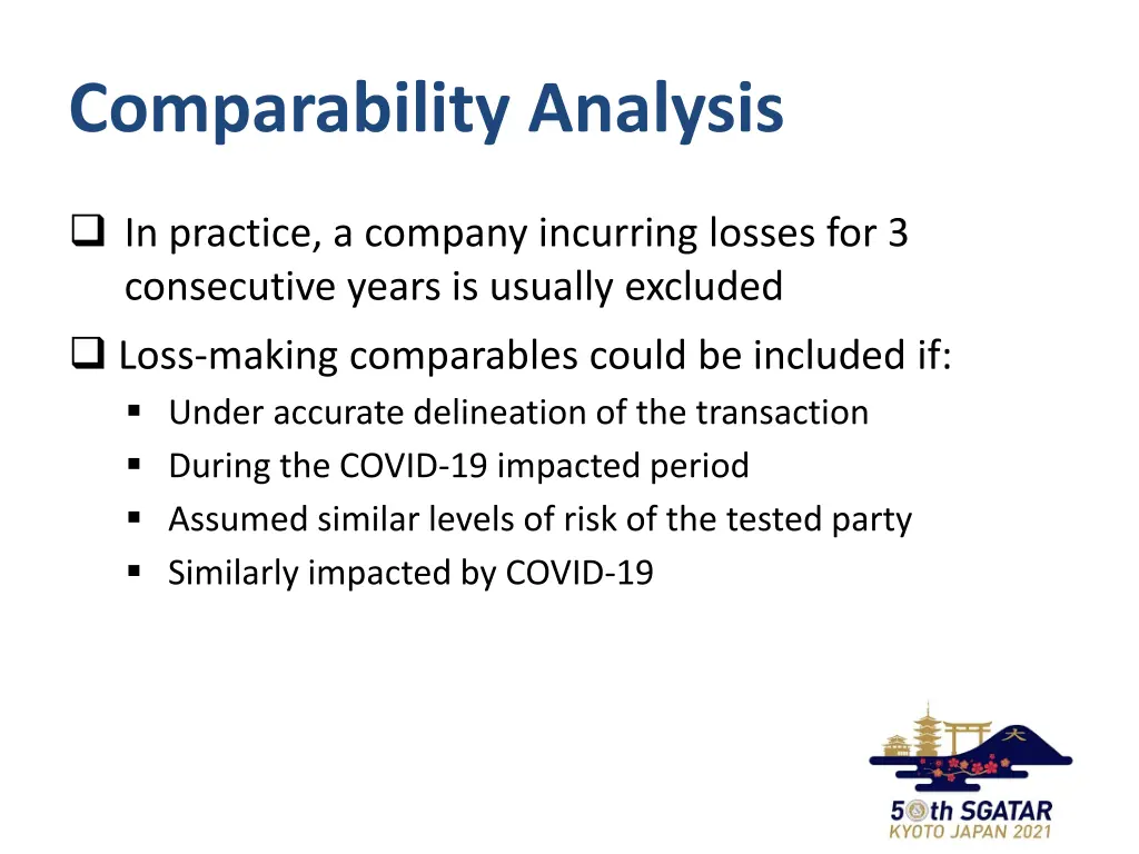 comparability analysis 1