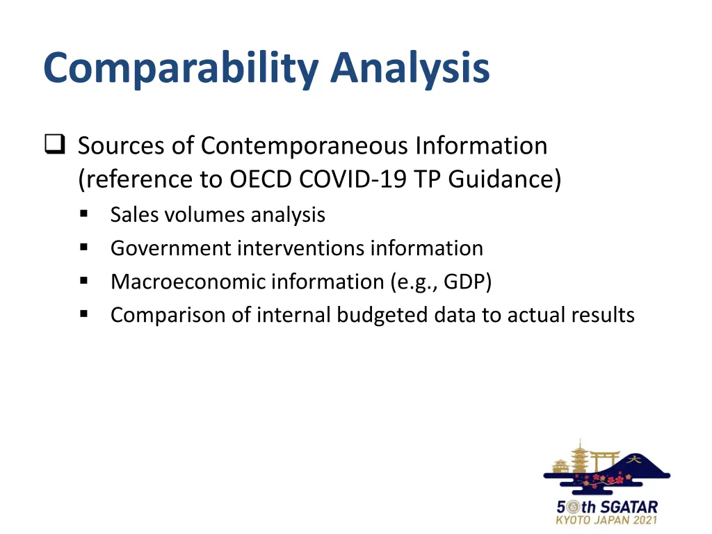 comparability analysis