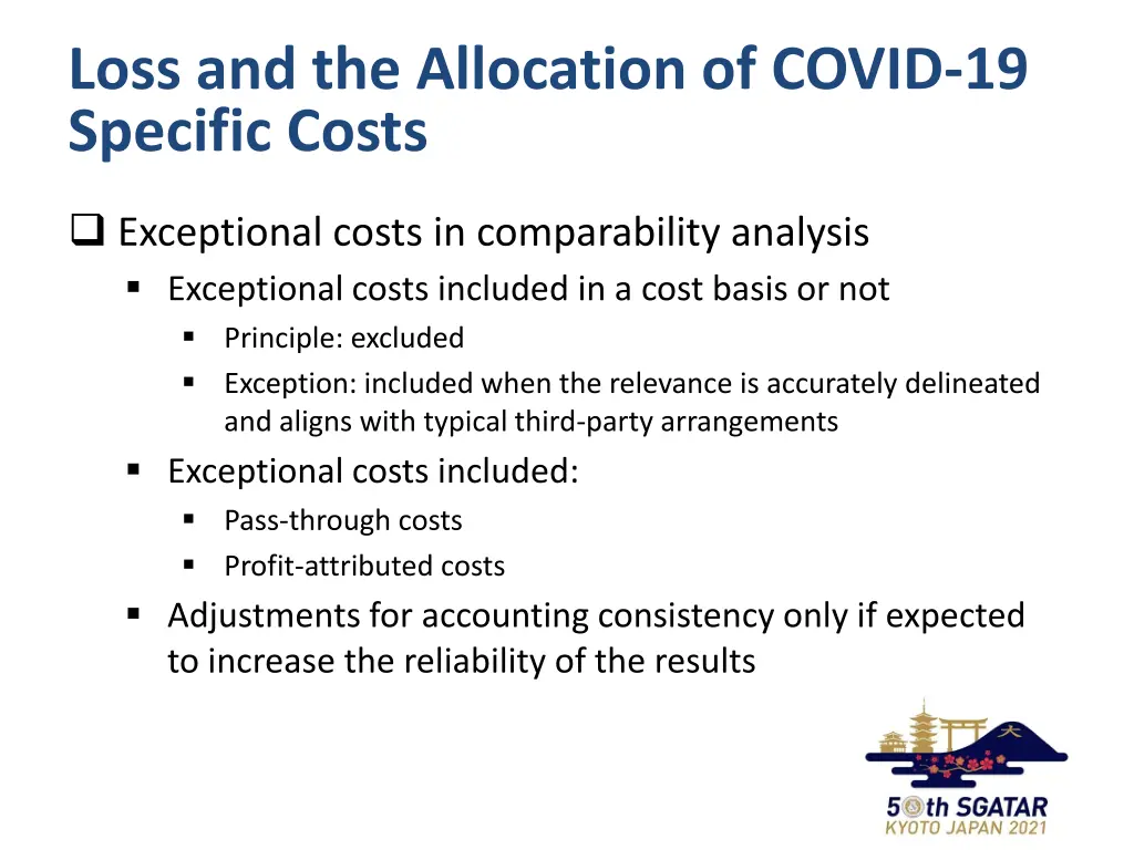 loss and the allocation of covid 19 specific costs 2