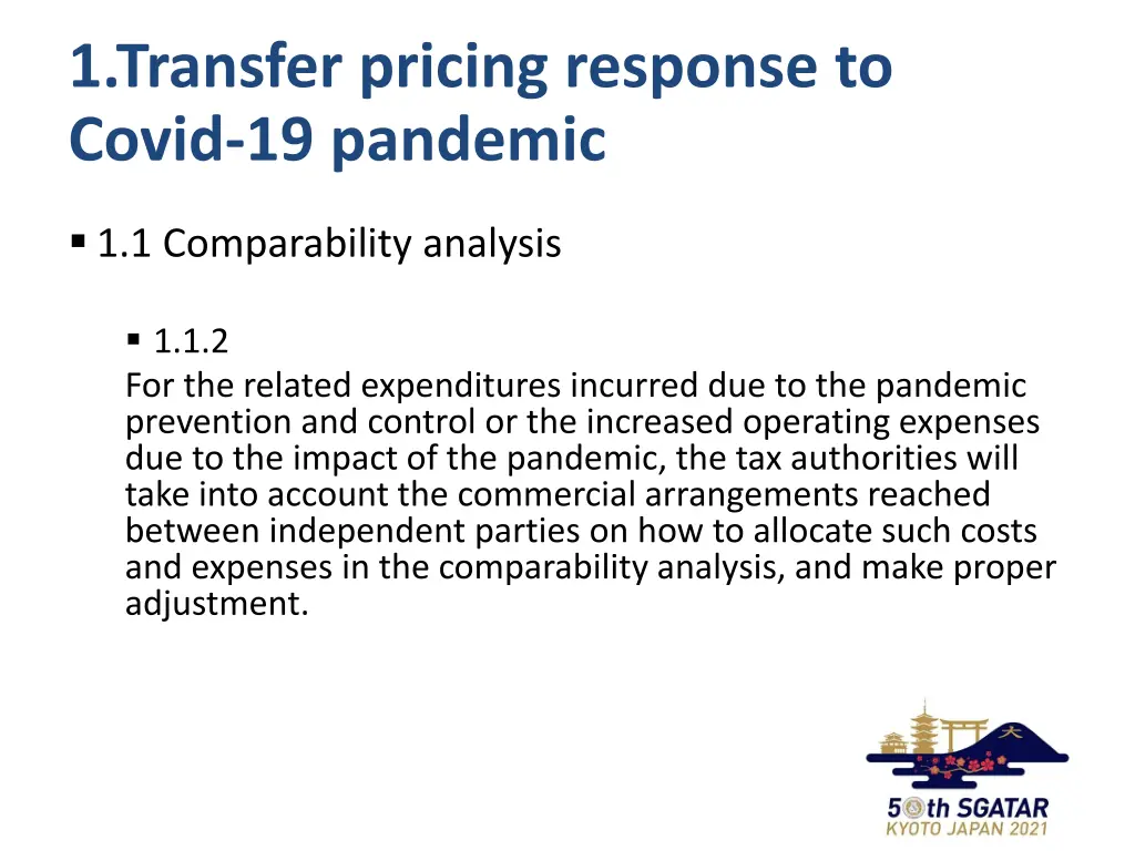 1 transfer pricing response to covid 19 pandemic 2