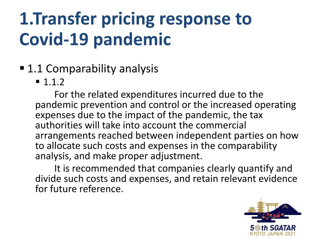 1 transfer pricing response to covid 19 pandemic 3