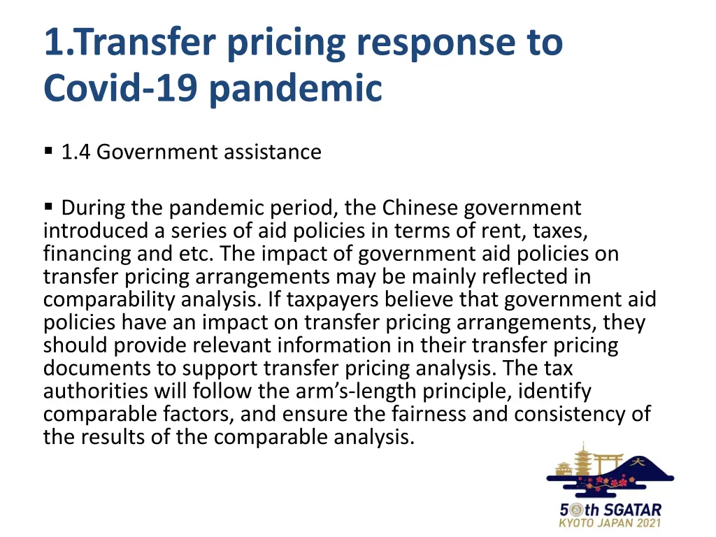 1 transfer pricing response to covid 19 pandemic 6