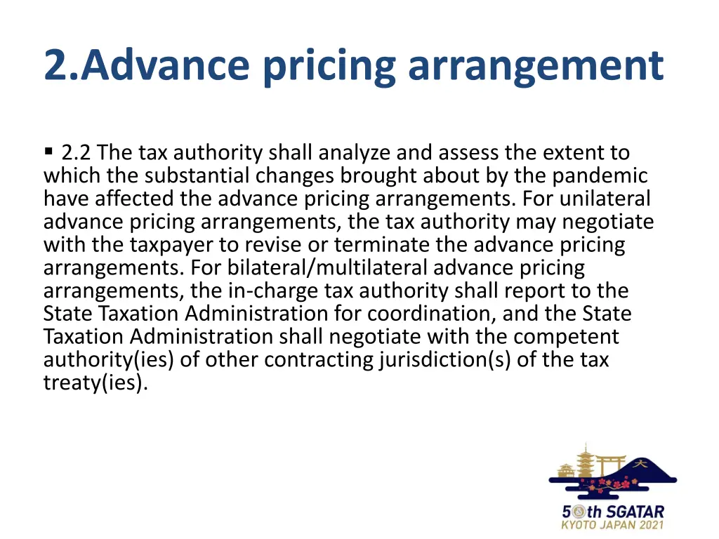 2 advance pricing arrangement 3