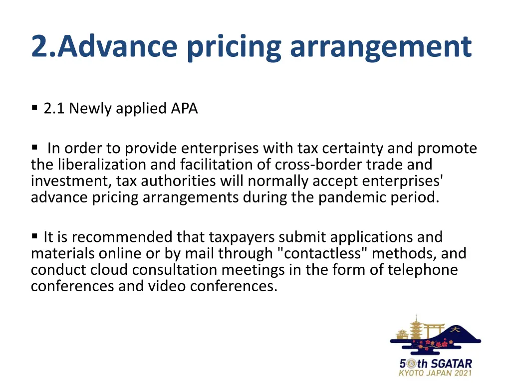2 advance pricing arrangement