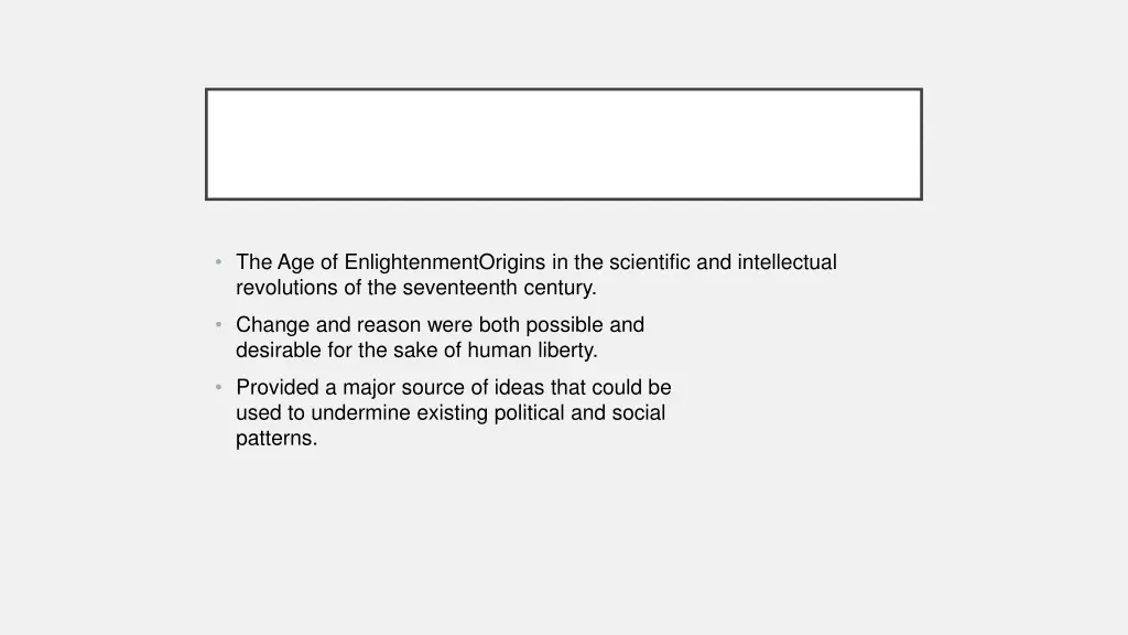 the age of enlightenmentorigins in the scientific